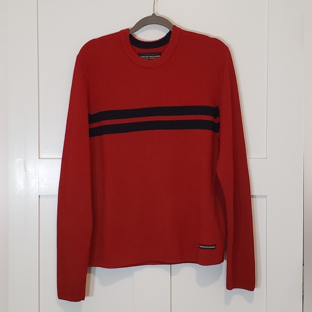 Abercrombie & Fitch Vintage 1992 Sweater Crewneck Red Knit Preppy Y2k Size XL